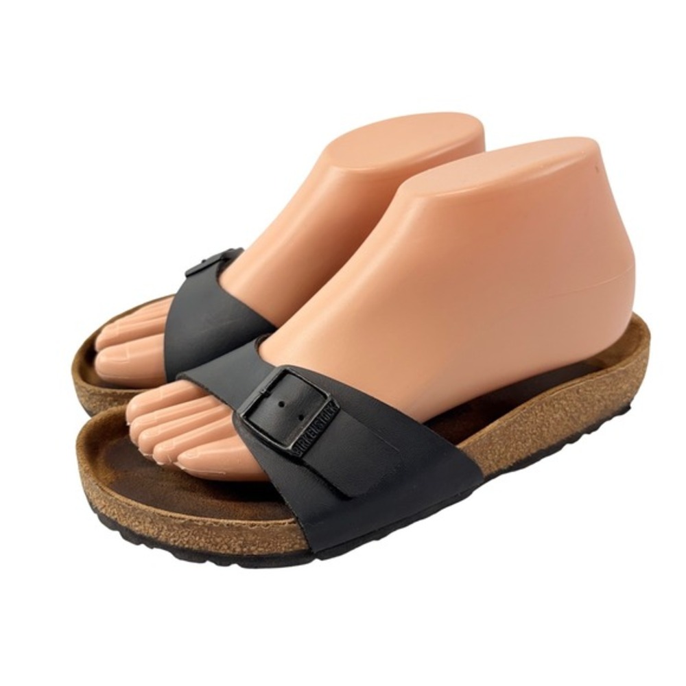 Birkenstock‎ Madrid Sandals Women 37 6 6.5 Black Birko-Flor Slide Regular/Wide